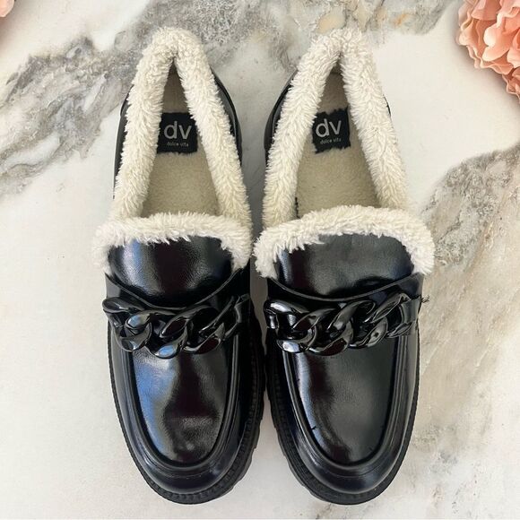 DOLCE VITA Larazzo Chain Platform Lug Sole Loafers in Black Size 11 NEW - Picture 6 of 16